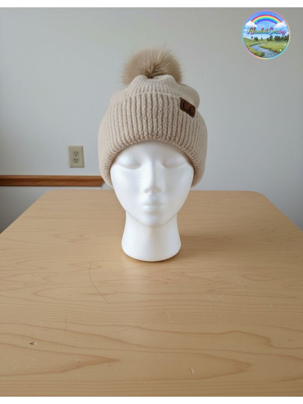 Chenille Beanie Ultra Soft Faux Fur Pom Pom Winter Hat Stretchy One Size